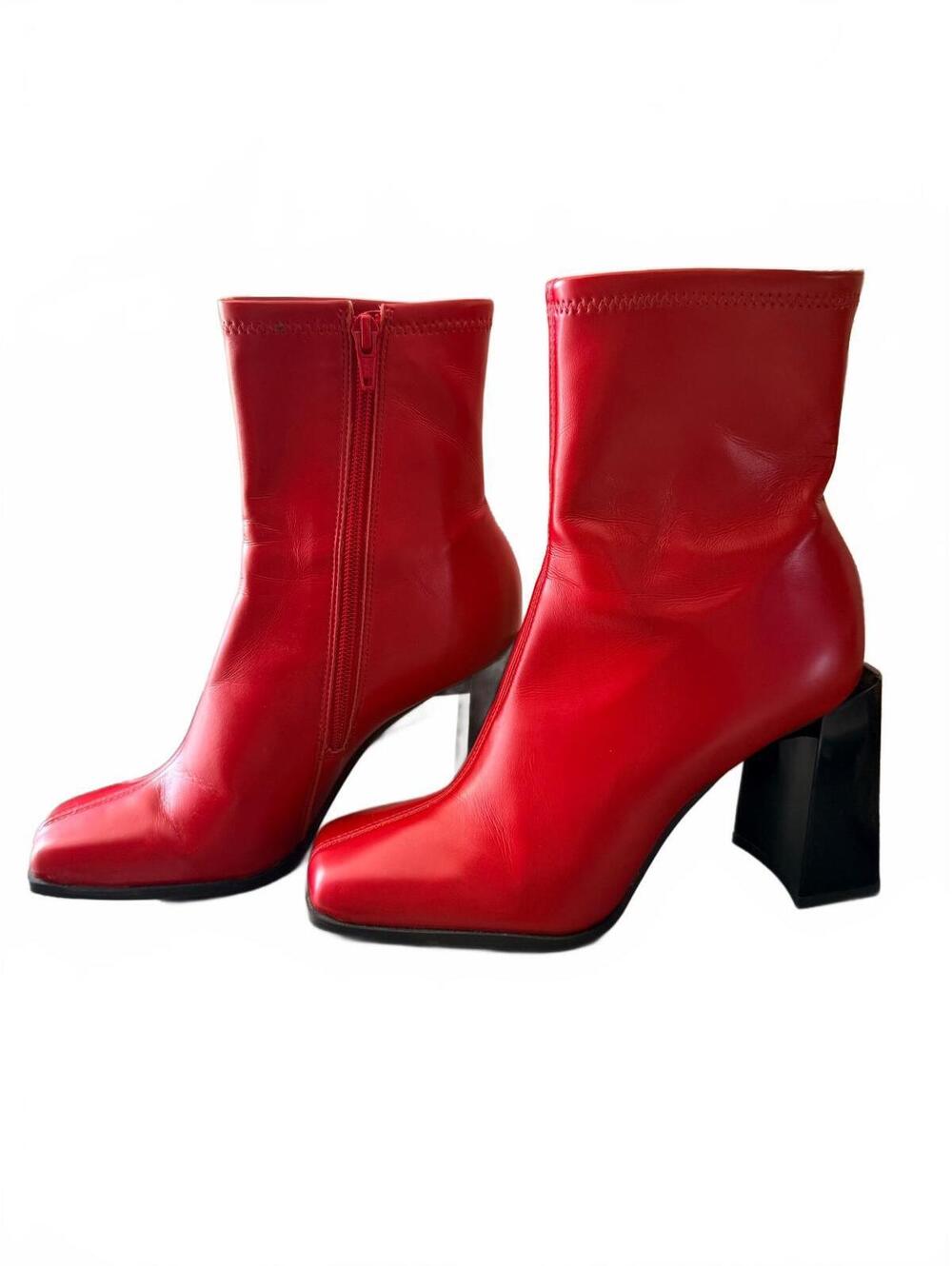 Gianni Bini NEW Red Leather Ankle Boots